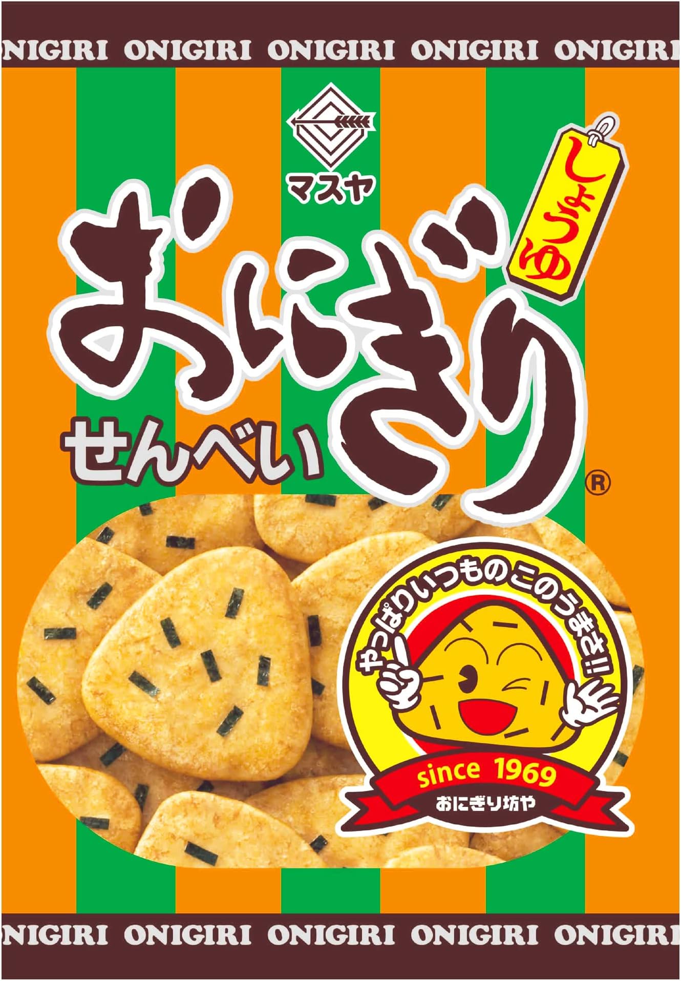 Masuya Onigiri Rice Cracker Soy Sauce flavor 108g x 12bags [Japan Import]