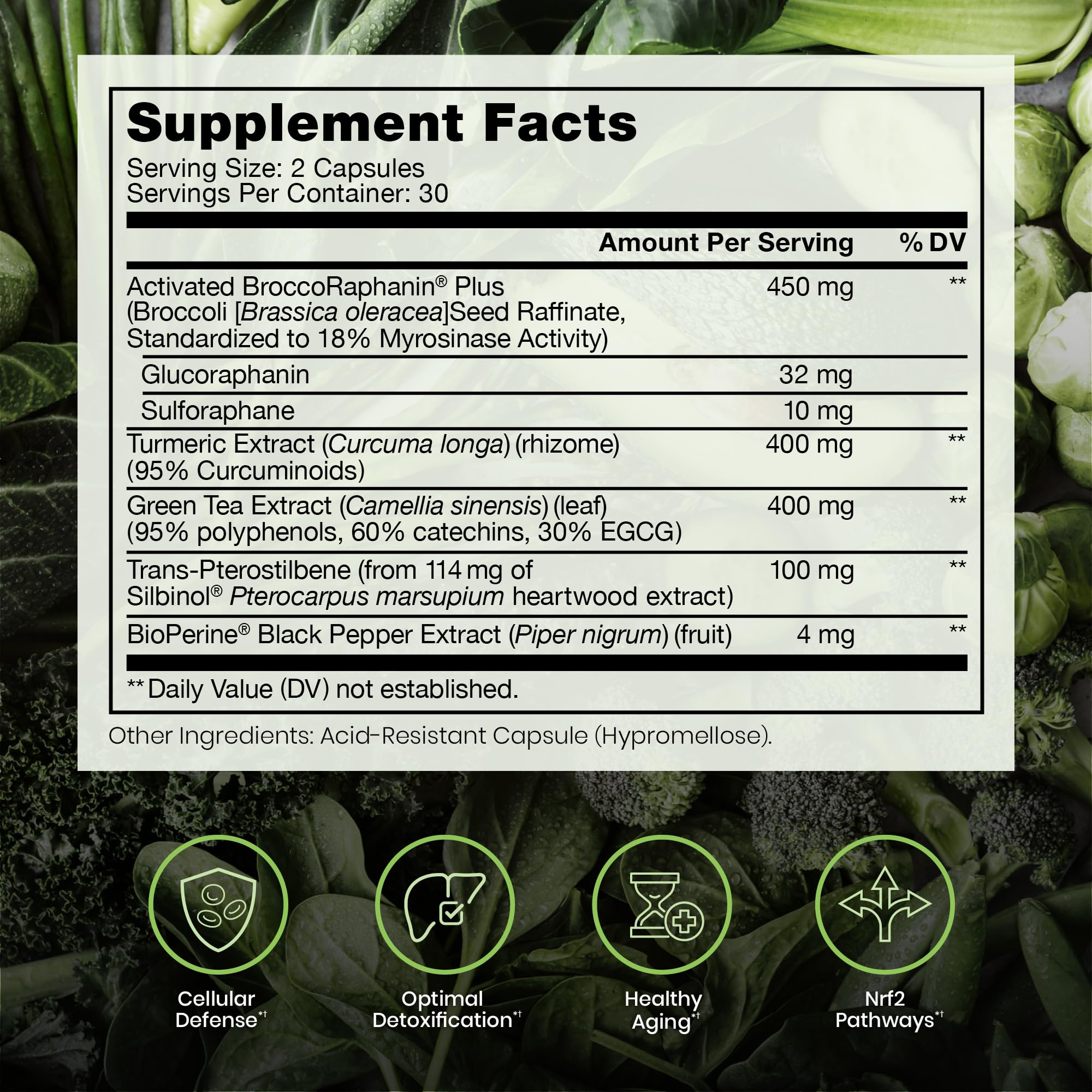 NRF2 Activator, Sulforaphane, Curcumin & Green Tea, 60 Vegan Capsules — Amazon image 2