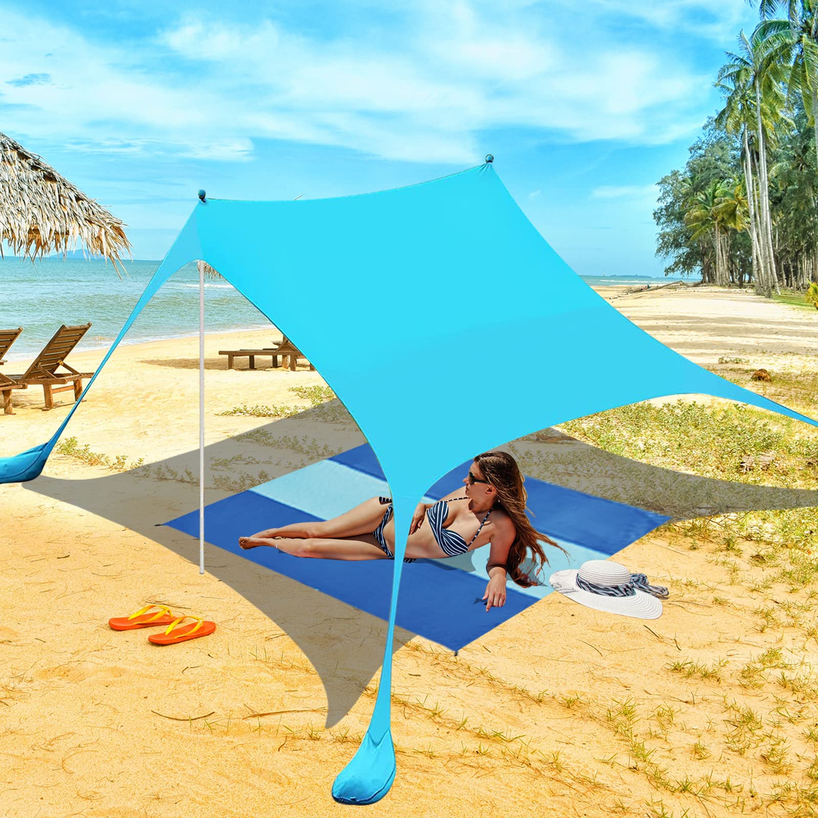 Buy FYC Beach Tent Sun Shelter, Pop Up Shade Canopy Tent with Beach