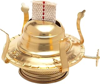 Creative Hobbies Brass Plated Oil Burner with Cotton Wick - Replacement for Antique Kerosene Lamps | Pack of 1