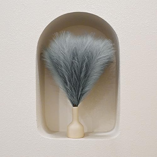 Miniatura 20 de Arreglo de 6 Piezas de Hierba de Pampa Sintética - 18 Pulgadas/45cm de Pasto Artificial Esponjoso y Pomposo para Decoración Boho Chic del Hogar