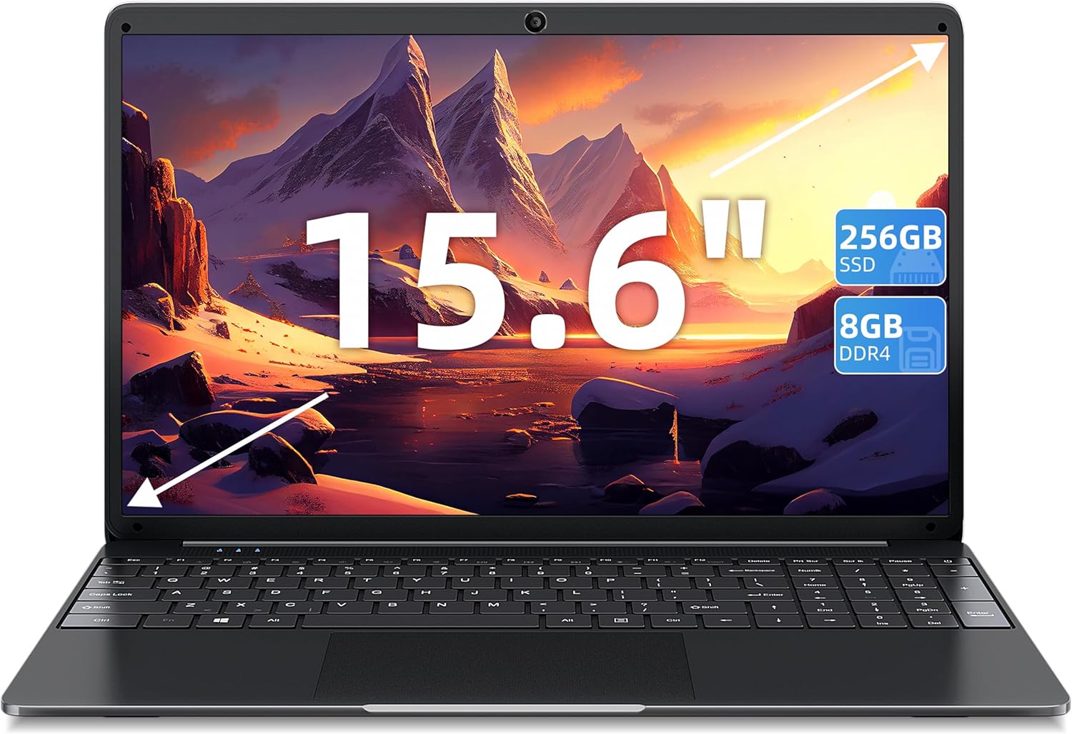 SGIN 15.6 Inch Laptop, 8GB RAM 256GB SSD Storage, Computer with Celeron J4105 Quad-Core Processor (up to 2.5Ghz), HD Laptops with HDMI, 2.4G/5G WiFi, BT 4.2, 2xUSB 3.2, Type-C, 54.72WH Battery