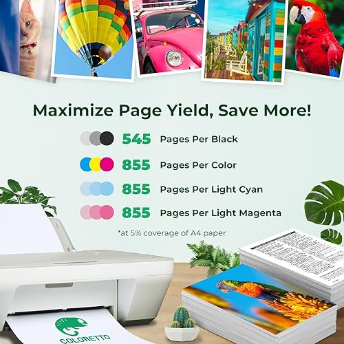 Miniatura 3 de COLORETTO Cartucho de tinta remanufacturado de repuesto para Epson 98 T098 utilizado para impresora Epson Artisan 730 810 835 710 6 paquetes (1