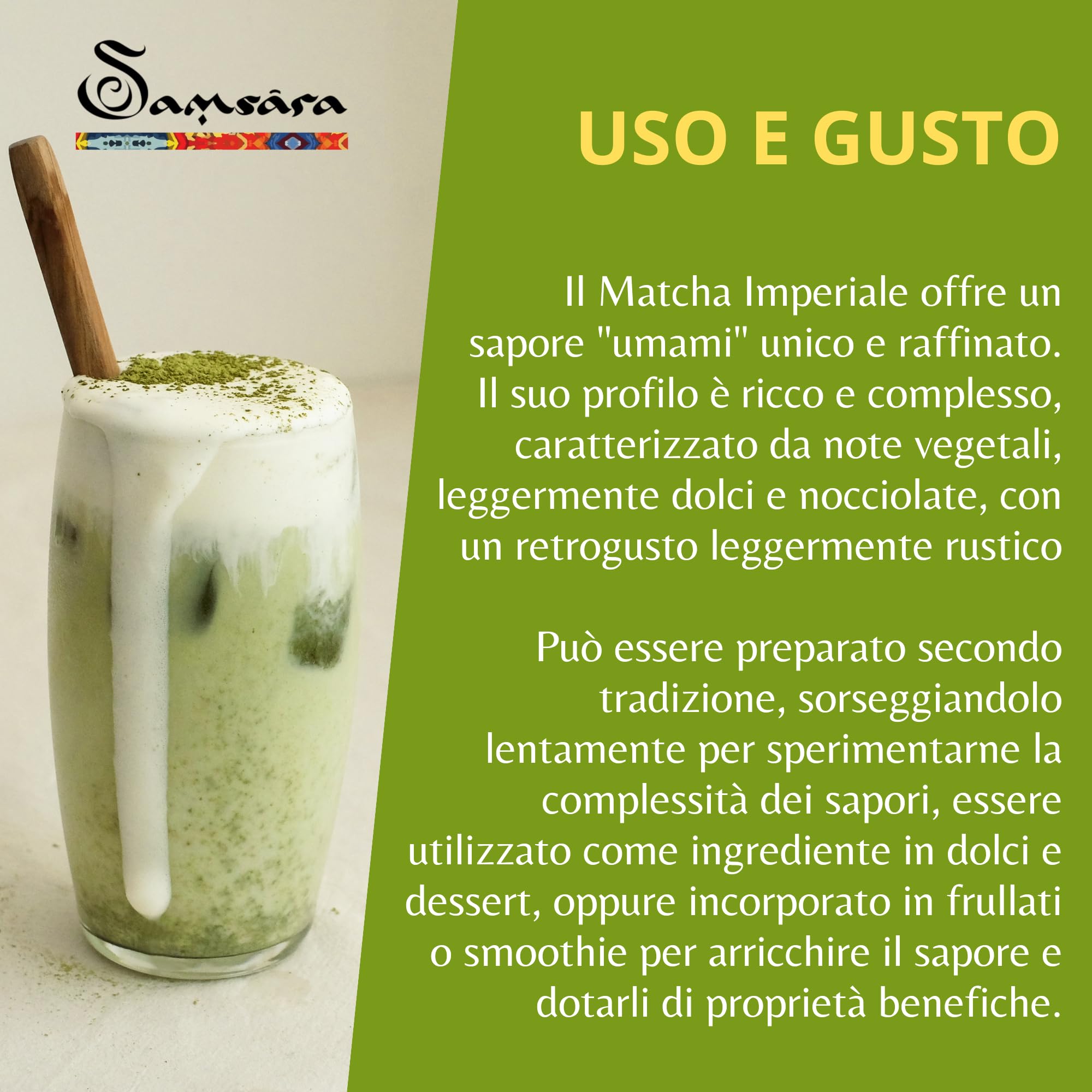 Samsara Kit Matcha Cerimoniale Grado IMPERIALE Premium | Raccolto a Mano in Giappone a YAME Fukuoka, Macinato a Pietra | NO Cottura Vapore | Testato EGCG | NO Glutine | NO Additivi (KIT MATCHA 25G)