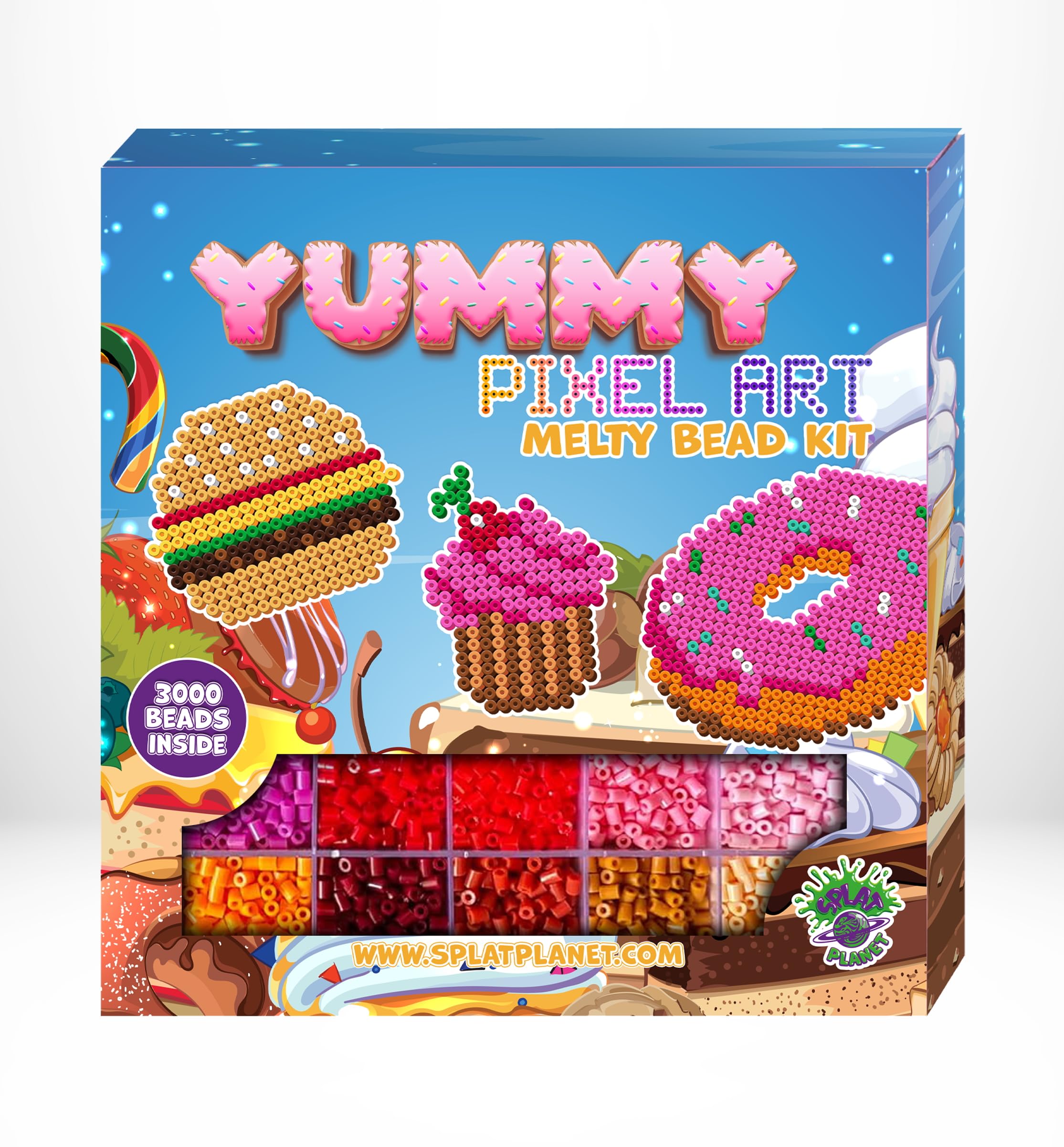 Kit de perles à repasser Splat Planet Yummy Design Pixel Art Pour Enfants