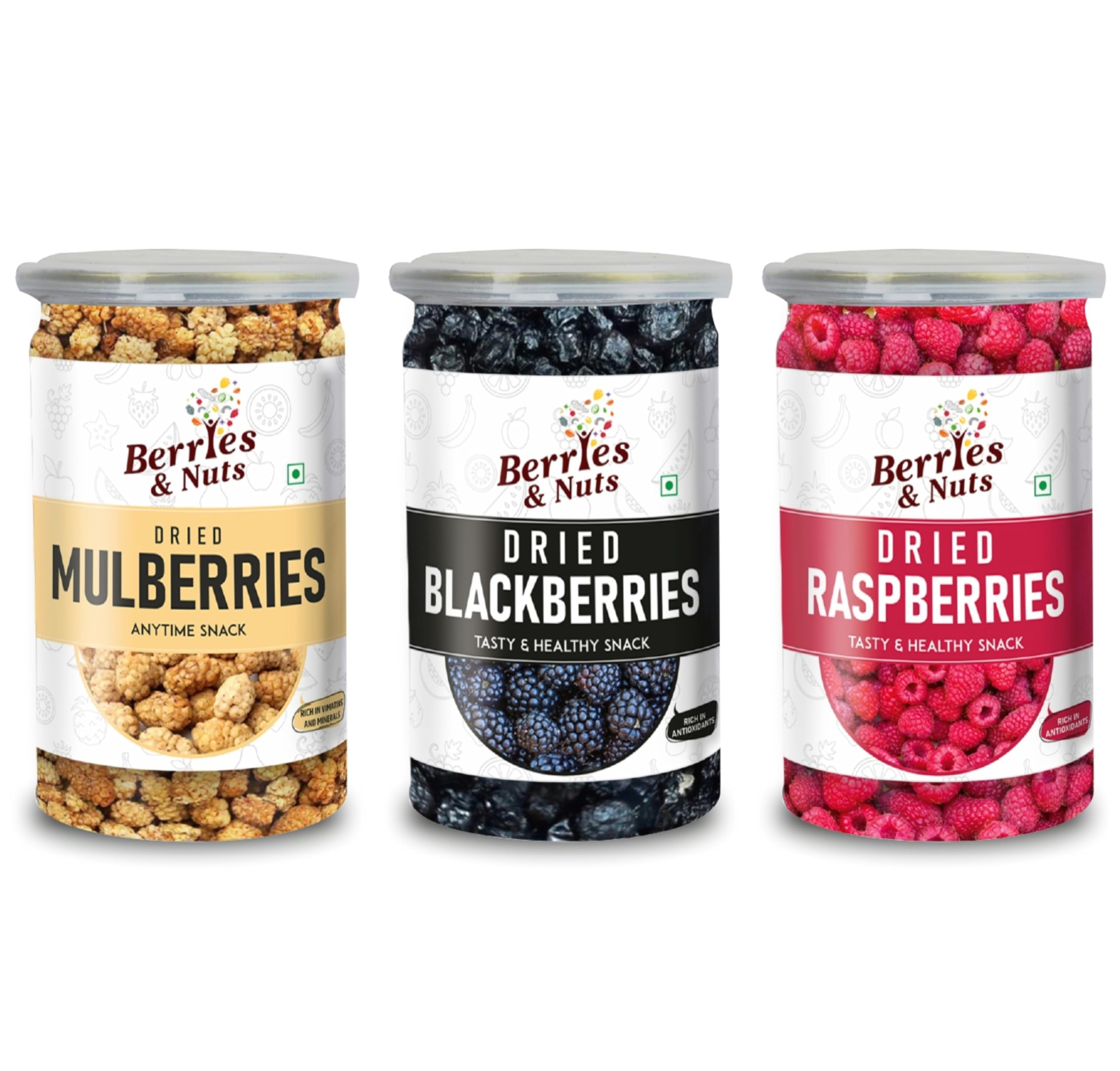 Berries And Nuts Premium Dried Mulberries, Dried Blackberries & Dried Raspberries Combo | Dried Mulberries 160 Grams, Dried Blackberries 180 Grams and Dried Raspberries 180 Grams | 520 Grams (B0CVGF91JX) Amazon Price History, Amazon Price Tracker