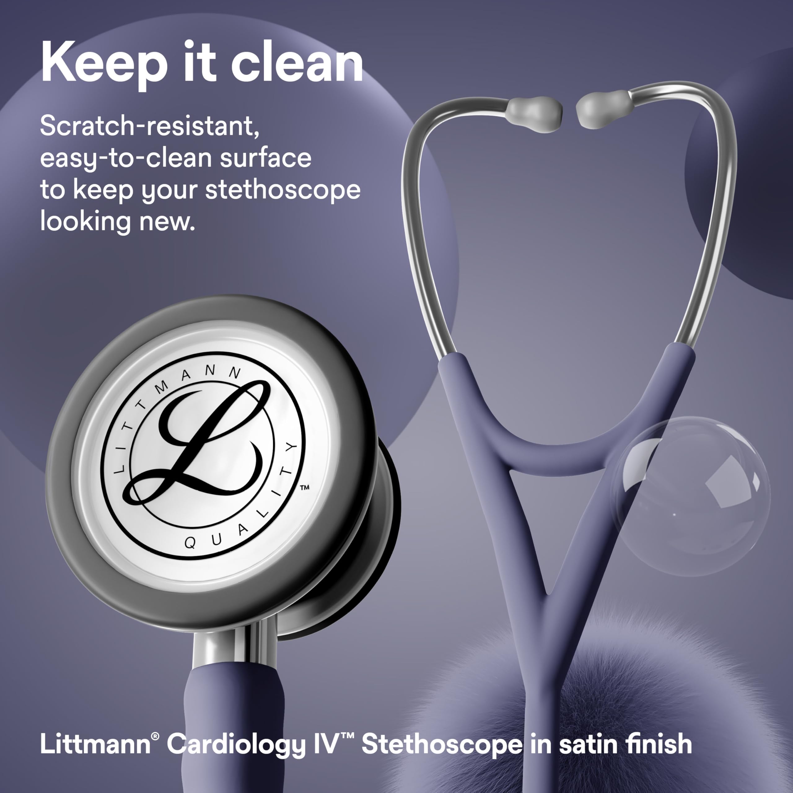 3M Littmann Cardiology IV Fonendoscopio para diagnóstico, campana de acabado en acero inoxidable, tubo azul medianoche, 6187C,