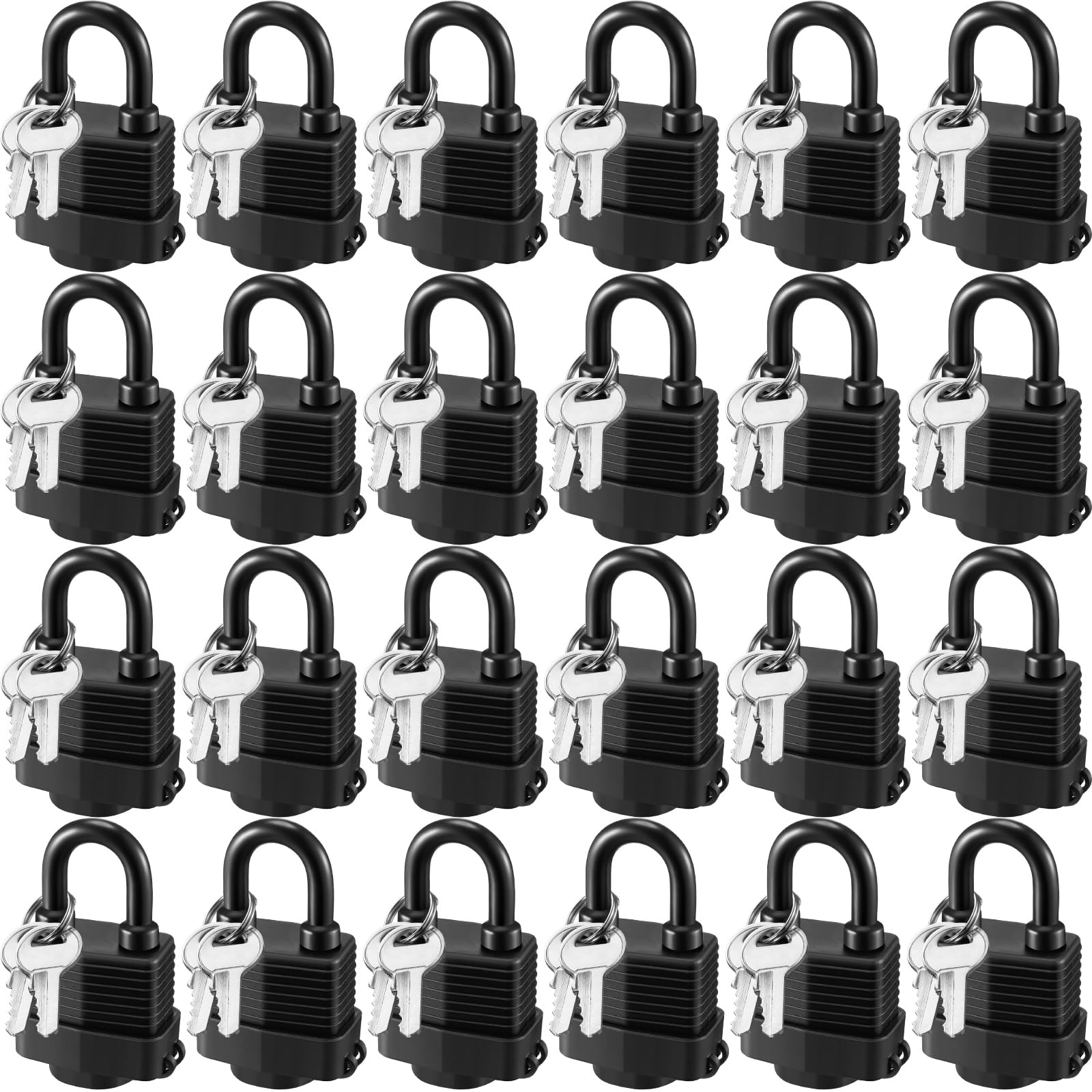 Cadenas étanches s'ouvrant avec la même clé lot de 24 grands verrous extérieurs noirs solides
