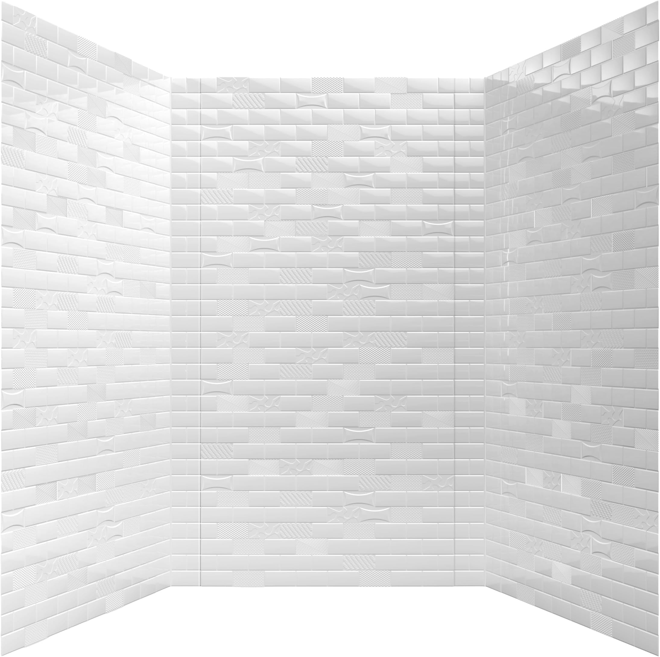 From Plain To Beautiful In Hours Versa Tile - Tub and Shower Wall Panels Surround - Gloss White
