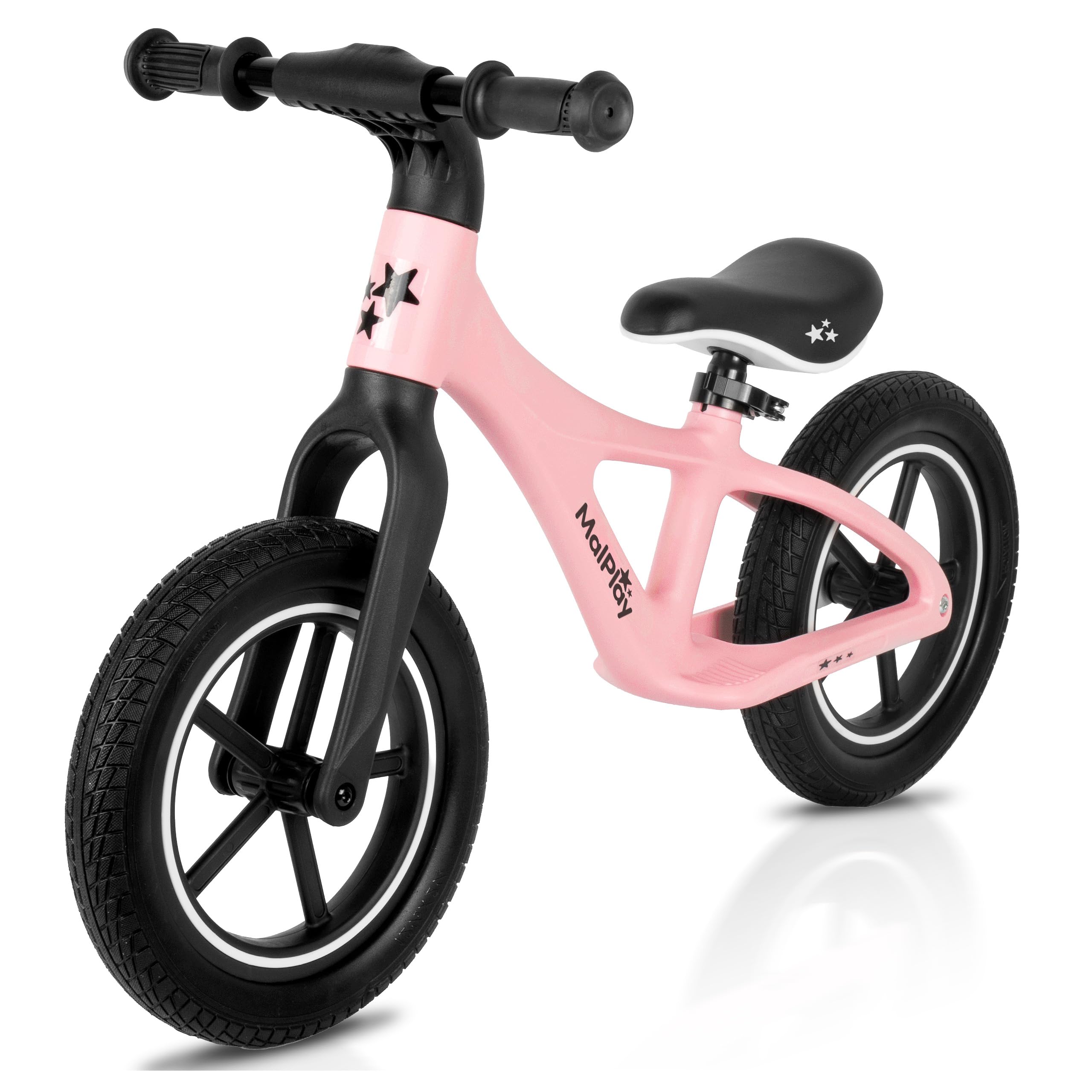 MalPlay Kinder-Geländefahrrad 2+ Räder 12" PU Leichtgewicht 3,4kg Nylu Pink