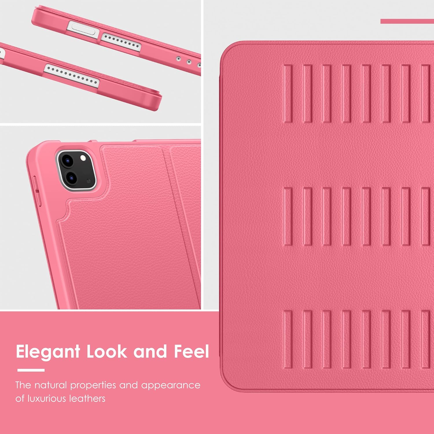 VIKESI Case for iPad Air 13 inch (M4) 2026 / (M3) 2025 / (M2) 2024,Multiple Angles Magnetic Stand Cover,Shockproof Soft Back,Pencil Holder,and Auto Sleep/Wake,Watermelon