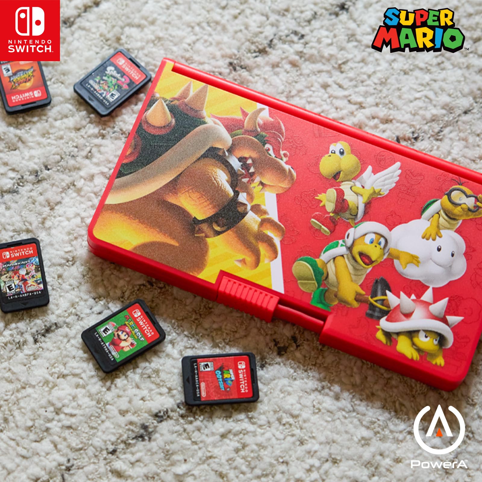 Etui PowerA XL na karty do gier Nintendo Switch - Bohaterowie vs. Złoczyńcy, przenośny, pojemnik na gry, karty do gier na konsolę Nintendo Switch