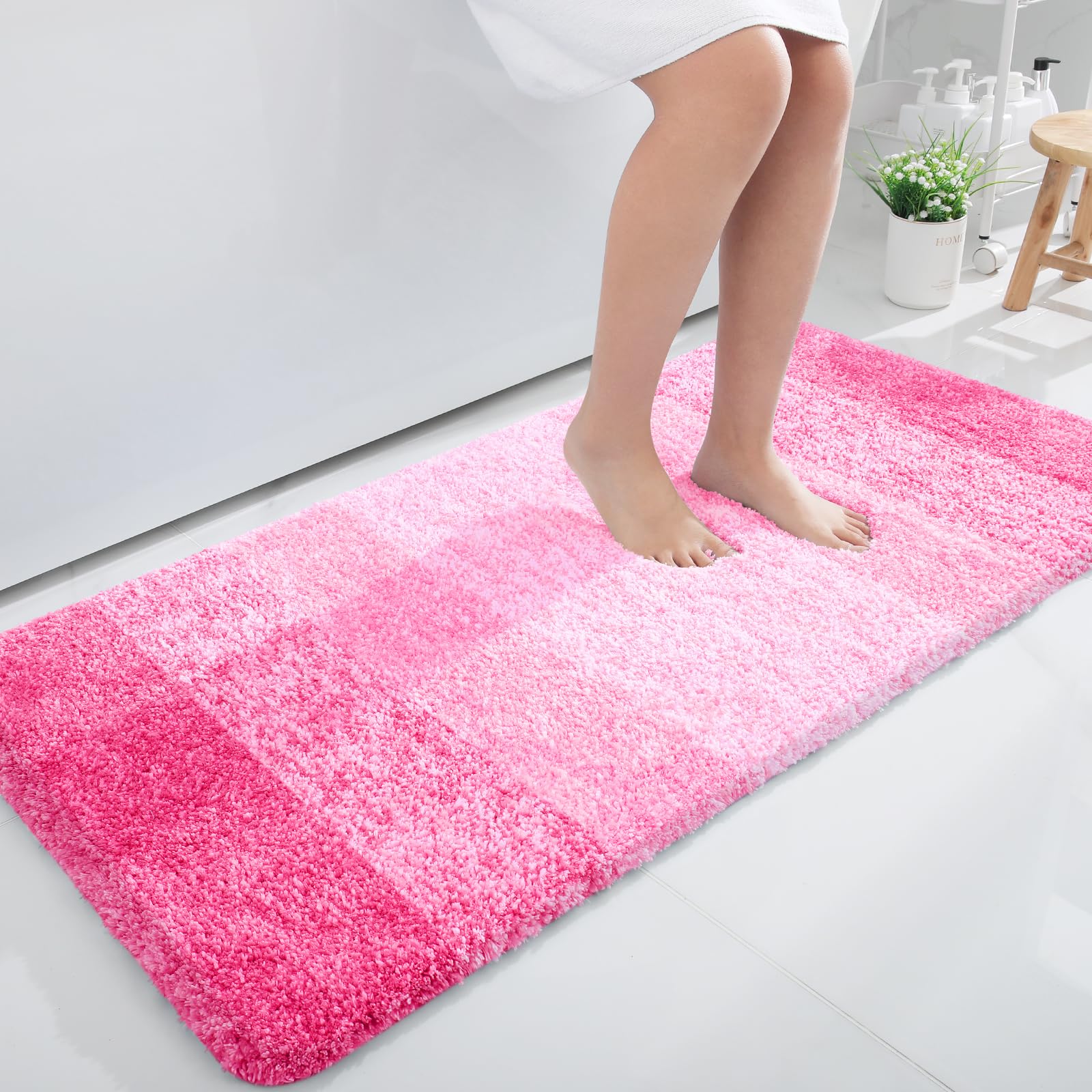 OLANLY Luxury Bathroom Rug Mat 47x24, Extra Soft and Absorbent ...