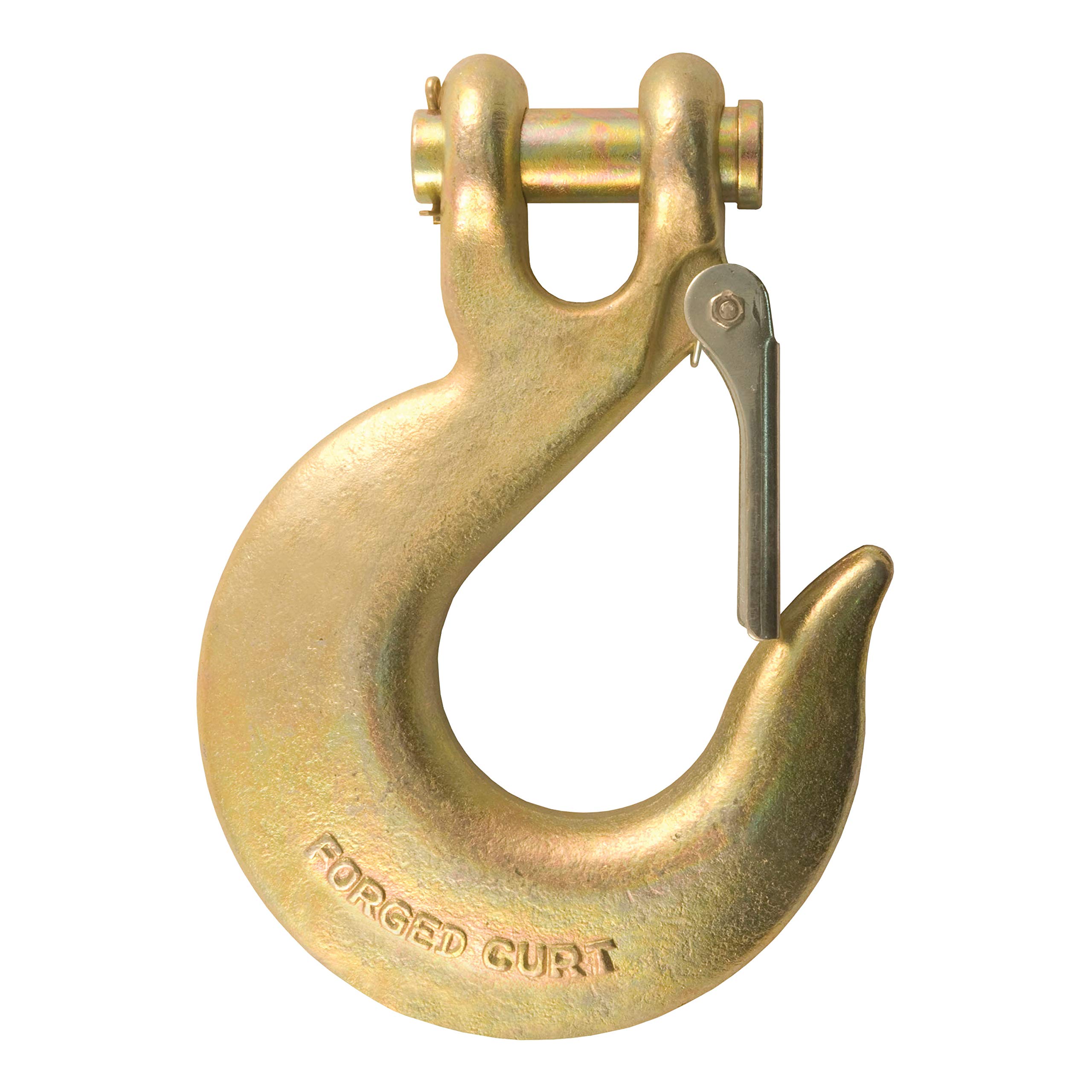 CURT 81920 5/8-Inch Forged Steel Clevis Slip Hook with Safety Latch, 65,000 lbs, 1-1/4-In Opening, 5/8" Pin, YELLOW ZINC