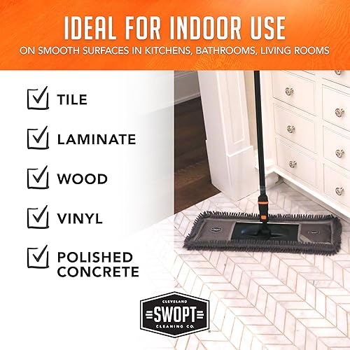 Miniatura 9 de SEWOPT - Fregona o trapeador de polvo de 18 pulgadas con microfibra, combo