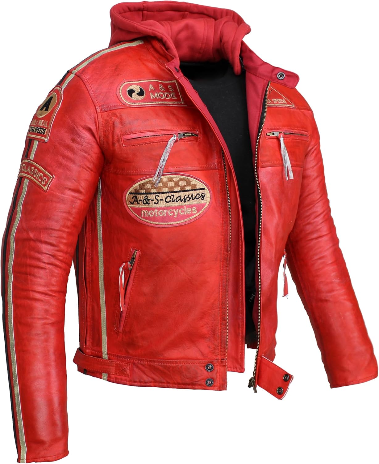 Motorrad Jacke Sommer Herren ALPHA SPEEDS Motorrad-Lederjacke Für
