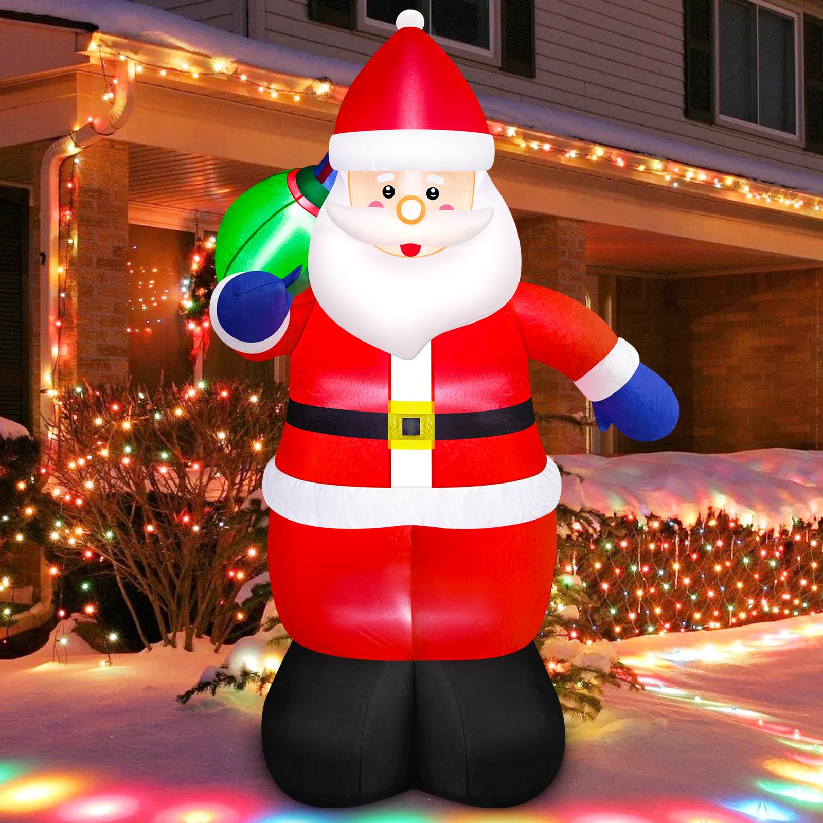Danxilu 6FT Inflatable Santa Outdoor Christmas Decorations Built-in LED Lights