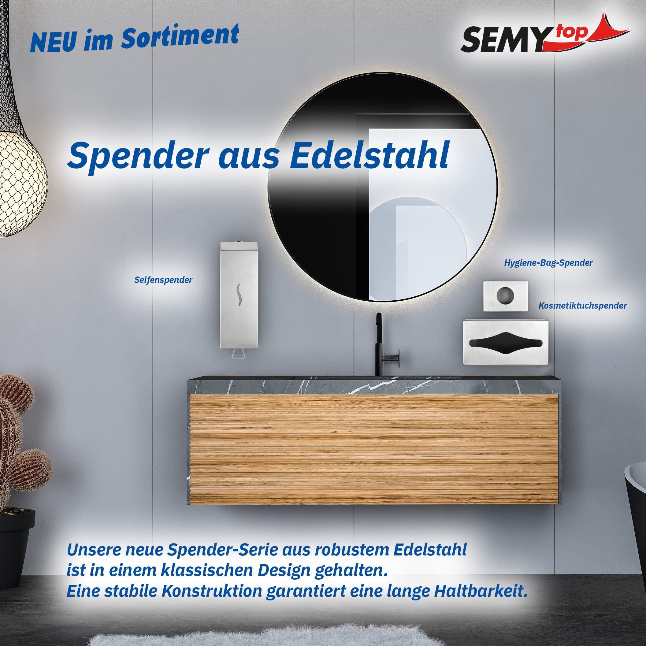 SemyTop Distributeur de boîtes cosmétiques en Acier Inoxydable, Robuste et Stable, 233 x 123 x 58 mm, Support de Haute qualité pour lingettes cosmétiques