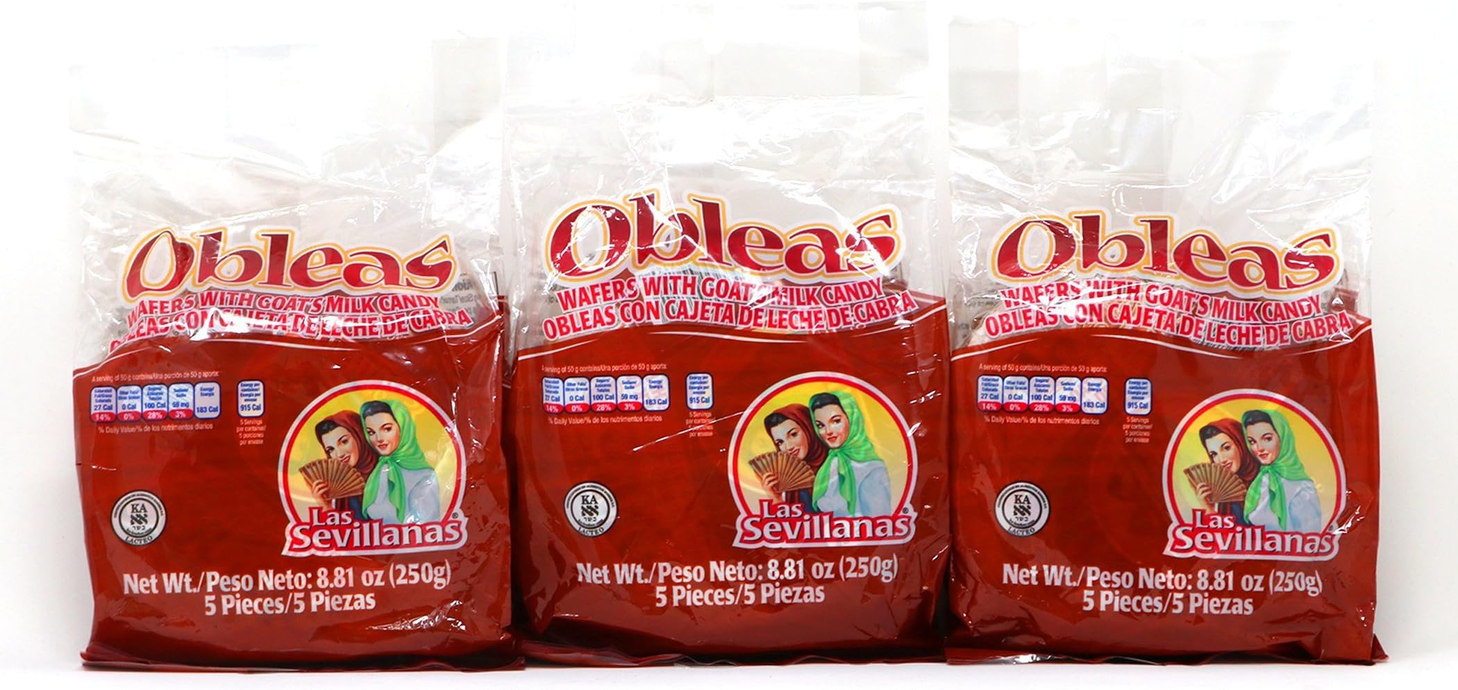 Medium Wafer with Cajeta 50g/Unit (3 Packs - 5pcs/Pack) - 15 Units Total