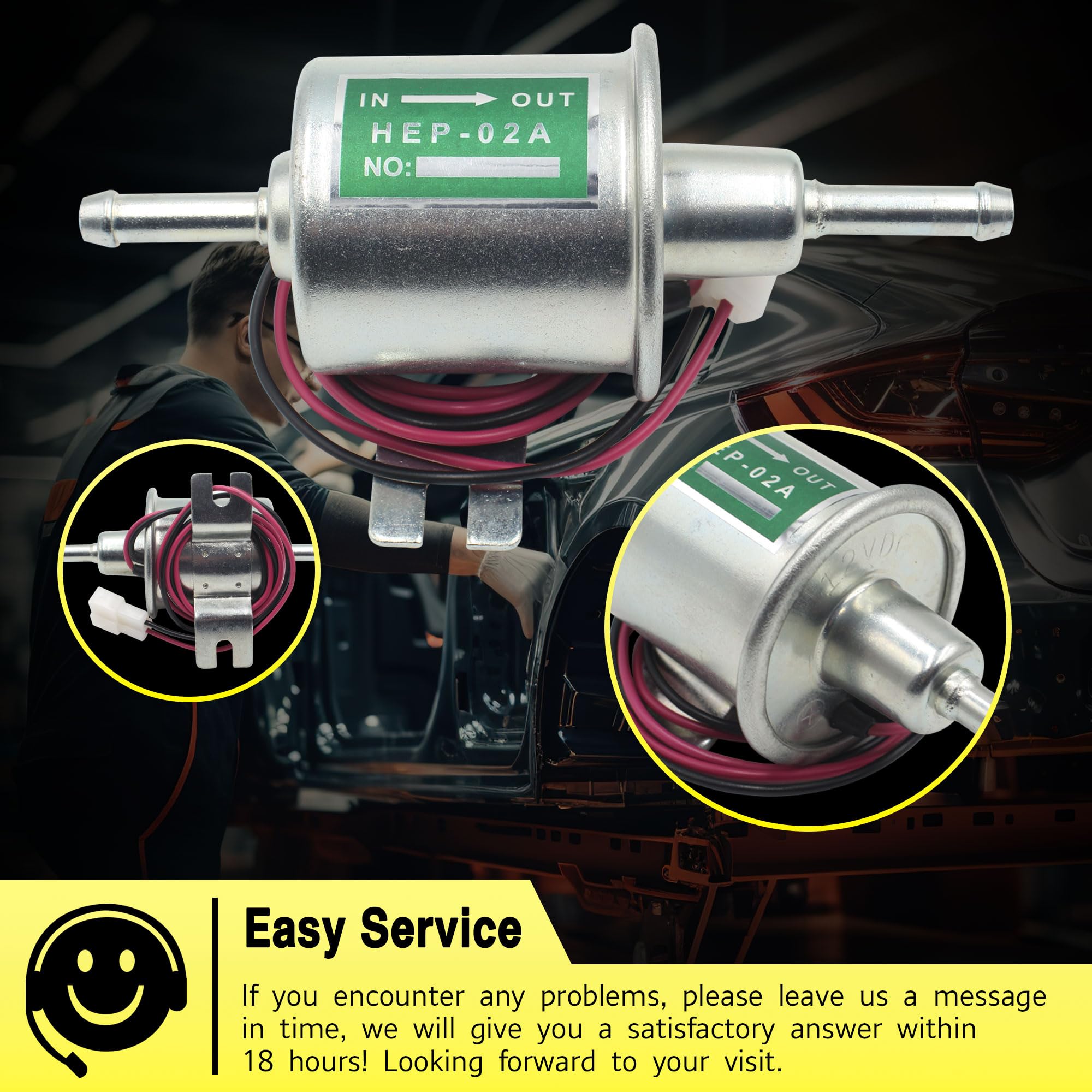 Yezoauto External Inline High Flow Pressure 255LPH Fuel Pump with 40 平行輸入 : Yezoauto Inline⁄External EFI Fuel Pump Compatible with