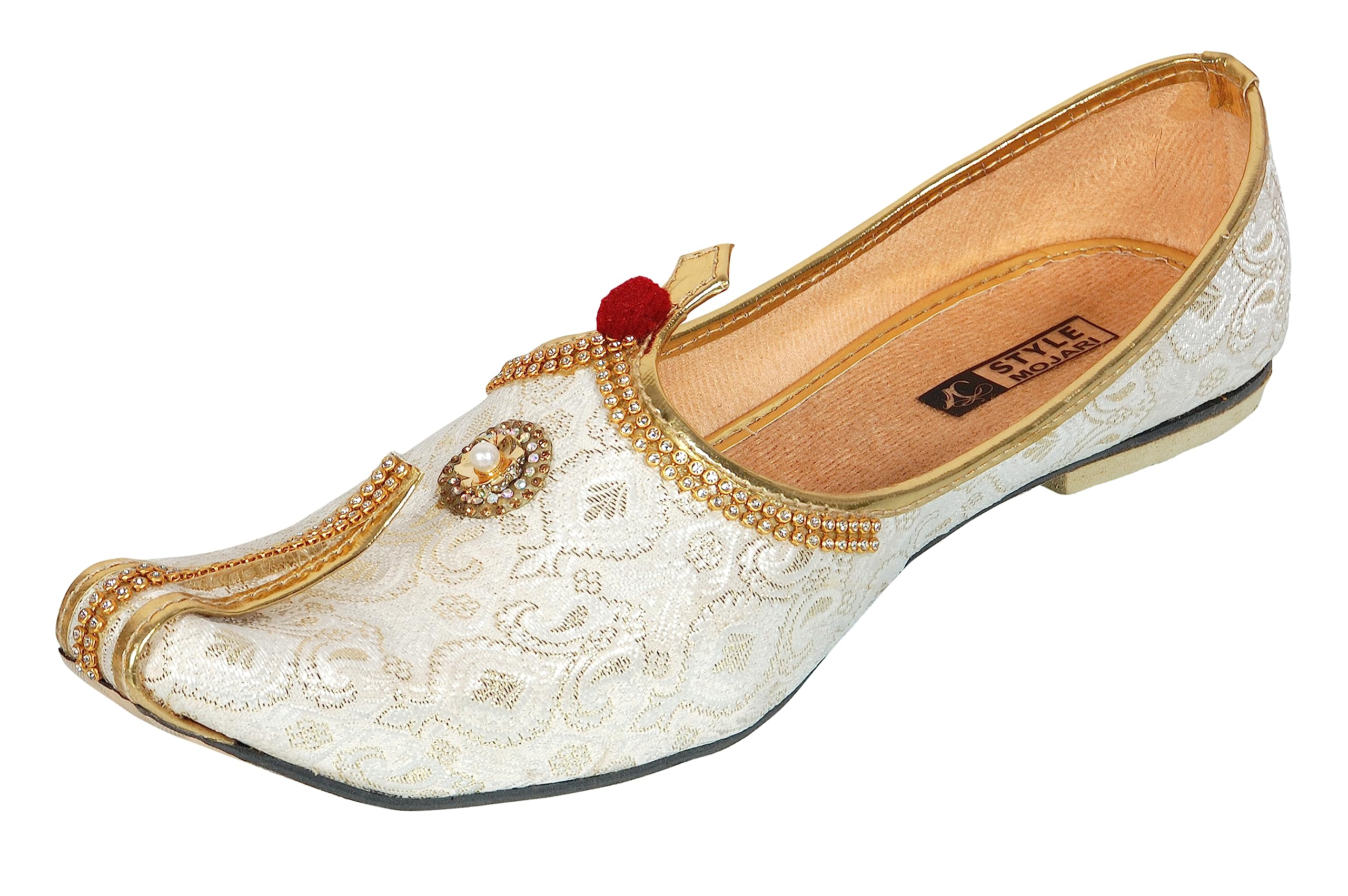 C Style Mojari Men Fashionable Ethnic and Traditional Mojari Jutti,Mojaris (White, Numeric_11) (B0CB63R7K4) Amazon Price History, Amazon Price Tracker