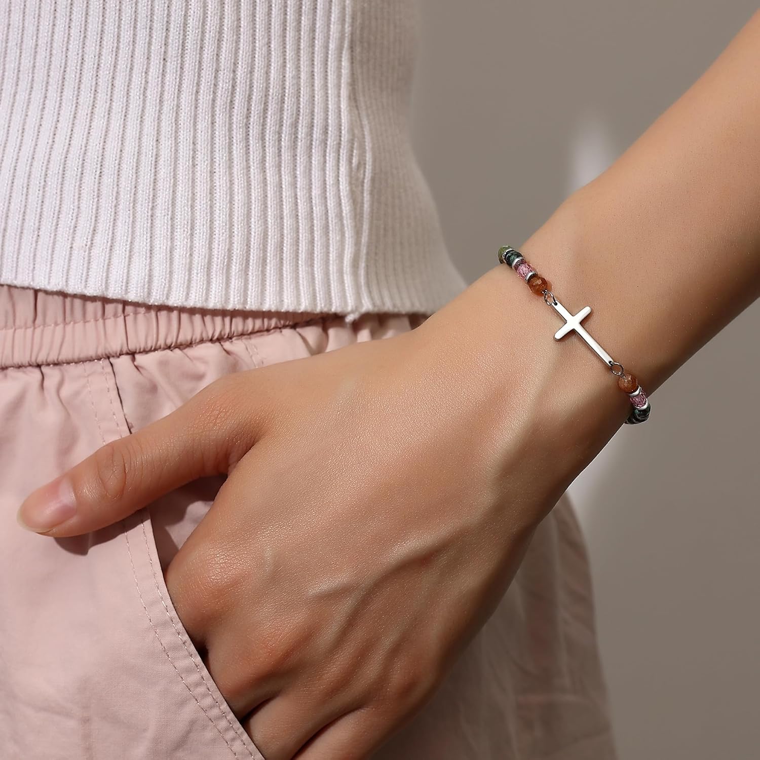 TONY & SANDY Valentines Day Gifts for Her, Christian Gifts for Women Cross Bracelet, Confirmation Baptism Easter Gift, Unique Gifts for Women Birthday Christmas - Image 4