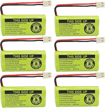 BT-183342 BT-283342 BT-166342 BT-266342 BT-162342 BT-262342 Battery CS6114 CS6419 CS6719 EL52300 CL80111 Cordless Phone 6 Pack BT183342