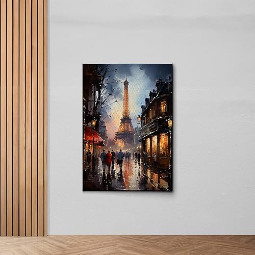 Miniatura 7 de Eiffel Tower painting, Eiffel Tower wall art, depiction of the Eiffel Tower at night in brilliance