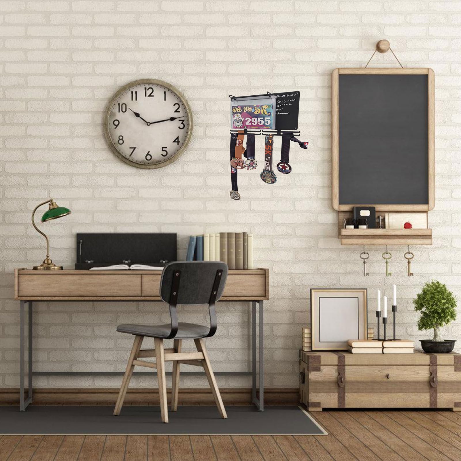 Expositor de pared multifuncional para logros deportivos para medallas, matrículas, colgador de acero al carbono, montaje en pared, medallas