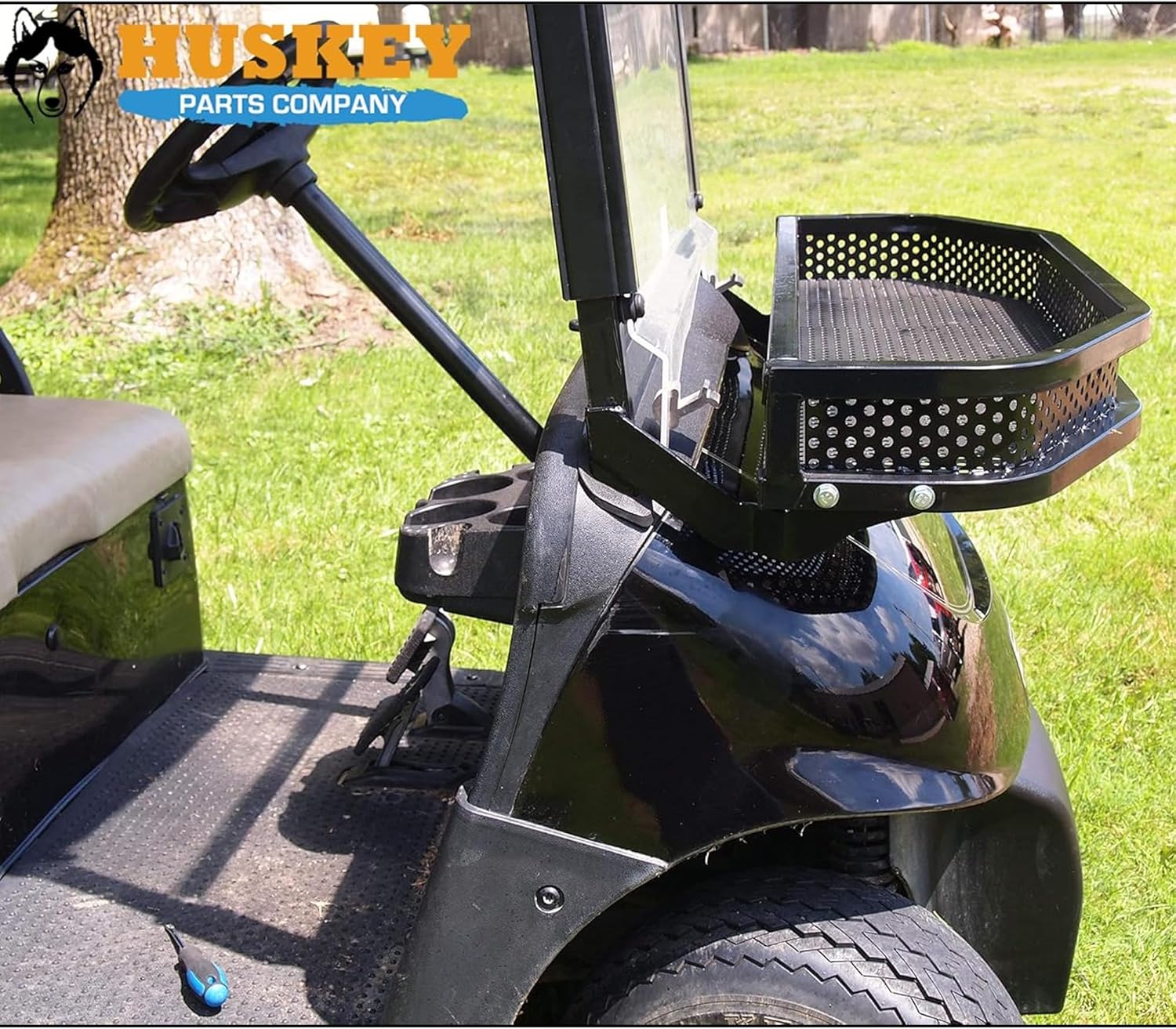 Huskey Parts Company Heavy Duty Front Clay Basket Outer Cargo Utility Basket Compatible with EZGO TXT/RXV/VALOR/S4/LIBERTY; Club Car DS/Precedent/Onward/Tempo; /Yamaha G22-G29 Golf Cart (Selective)