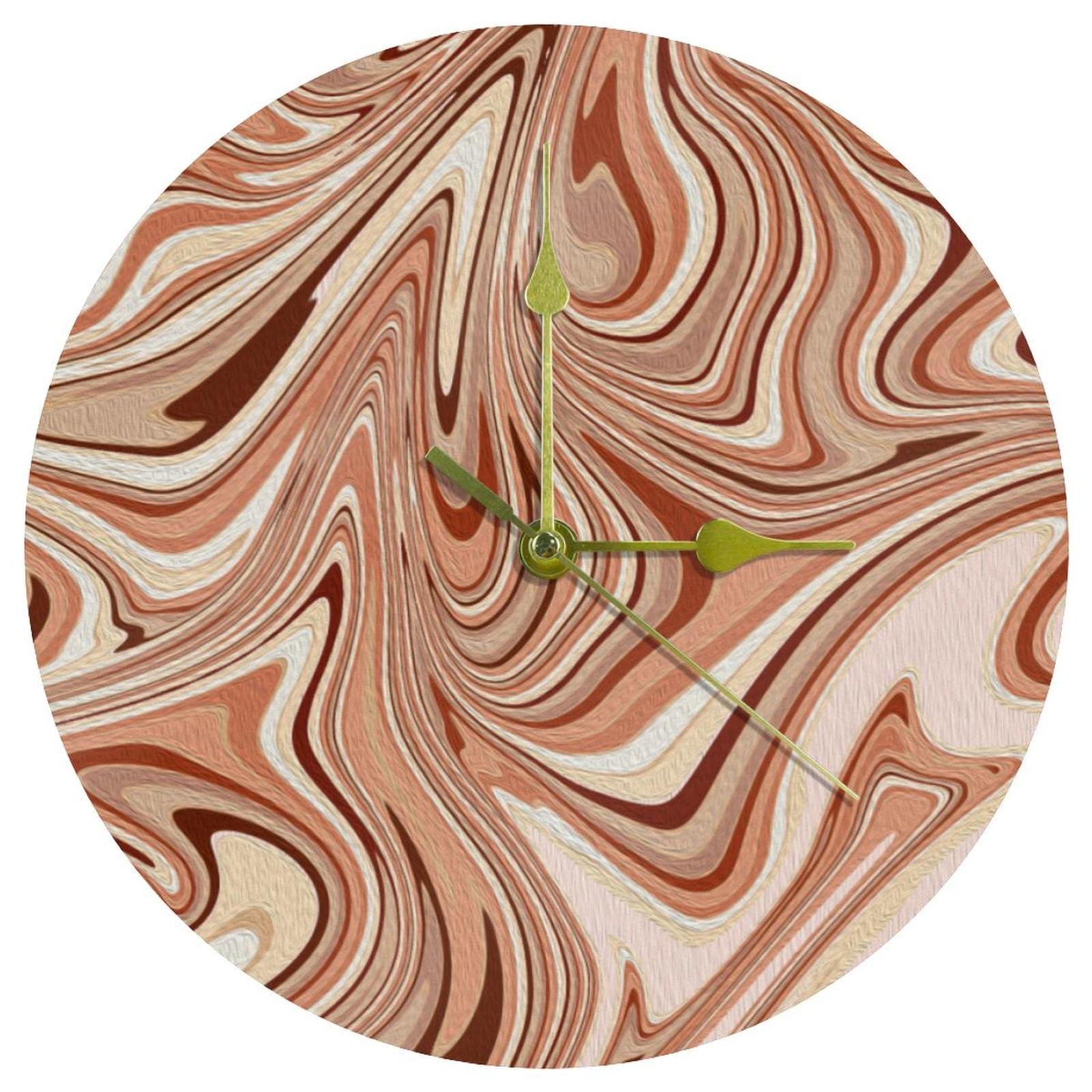 Horloge murale ronde décorative pour la maison et le bureau style marbre