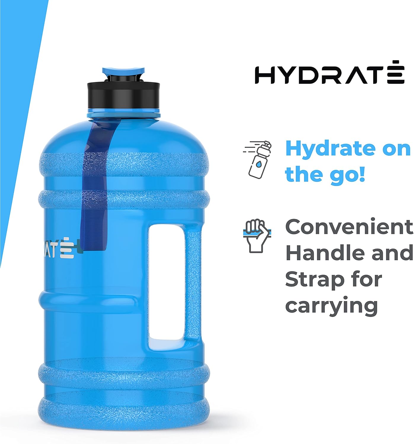 HYDRATE XL 2.2L Water Bottle with Handle for Men, Large Drinking Bottle for Outdoor Travel, Gym - Image 4