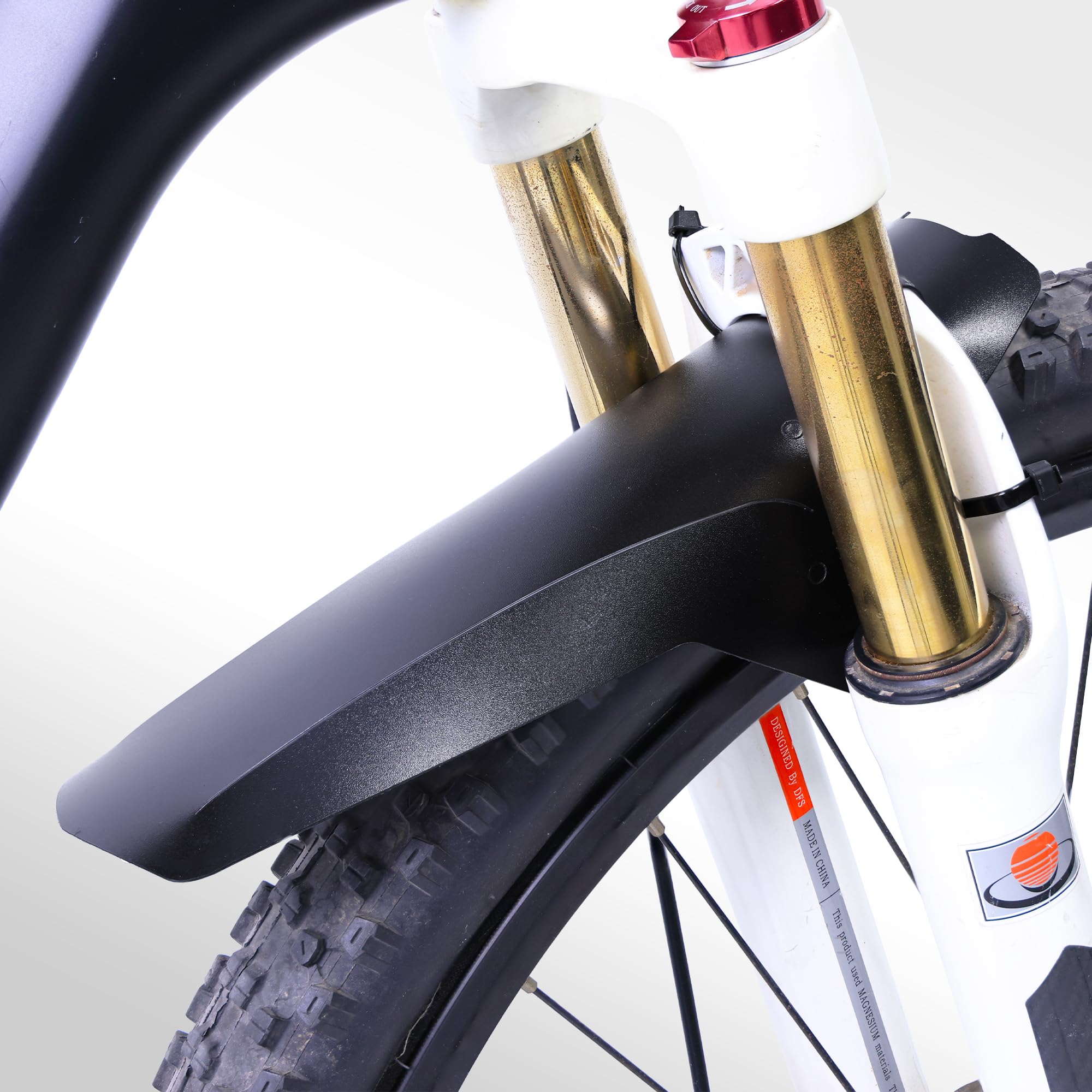FETESNICE 2 Pezzi MTB Mudguard- Mountain Bike Protection Board da 29 Pollici in Fibra di Carbonio Testurizzata Anteriore e Posteriore con 10 attacchi Via Cavo.
