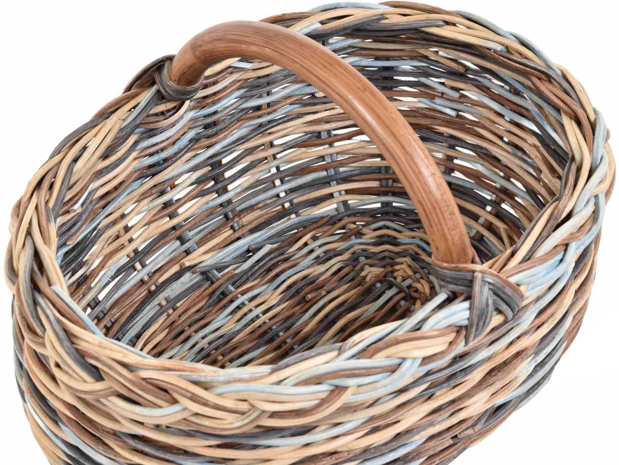 Kosz samochodowy na zakupy, naturalny rattan, z uchwytem, lekki i stabilny (wielokolorowy)
