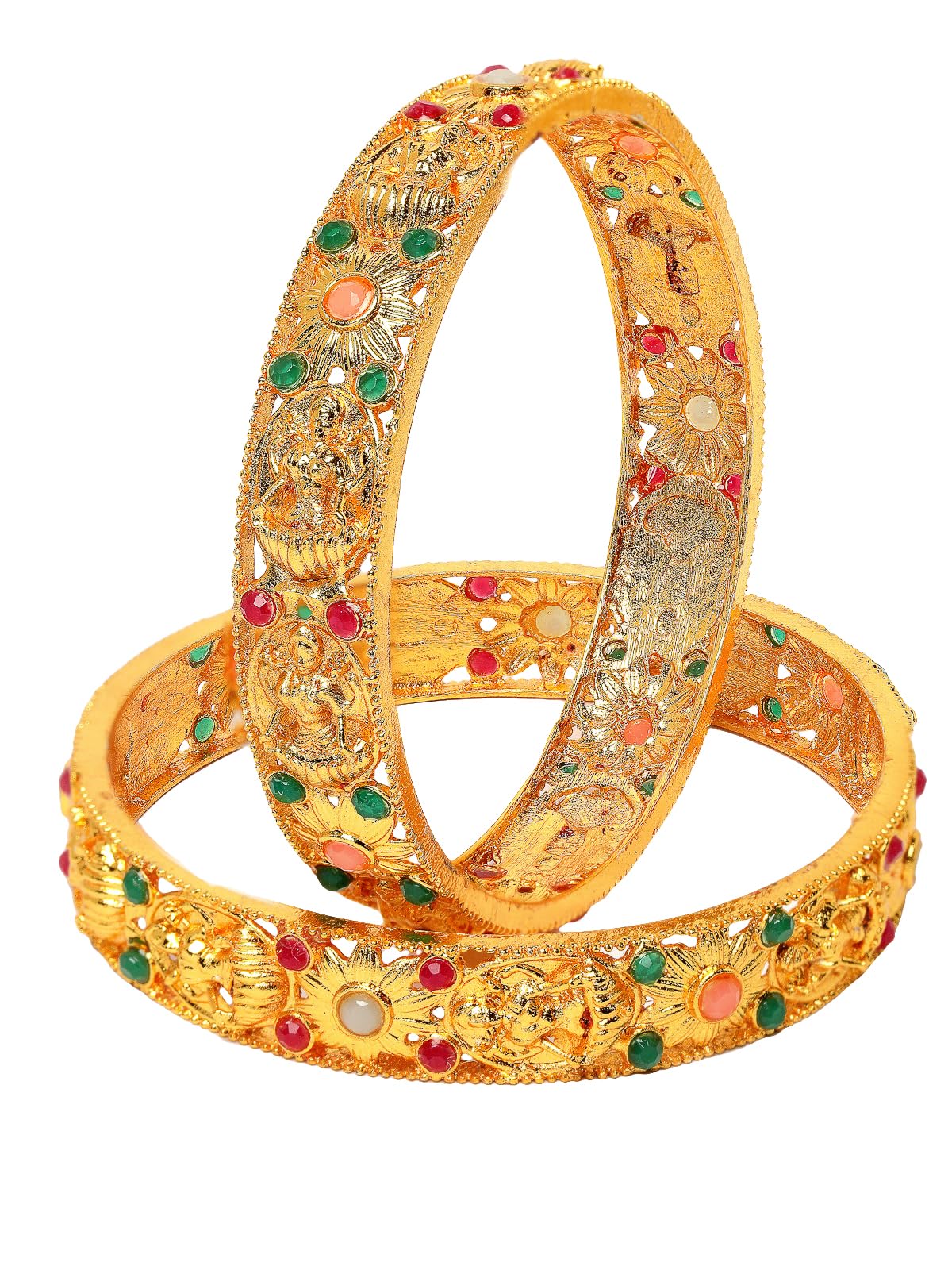 Sukkhi Ravishing Bridal Wear Gold Plated Multicolor Broad Bracelet Bangle Set Jewellery for Women & Girls|Set of 2|Birthday Anniversary Gift for Women|B105932 (B0CPPDY6F1) Amazon Price History, Amazon Price Tracker