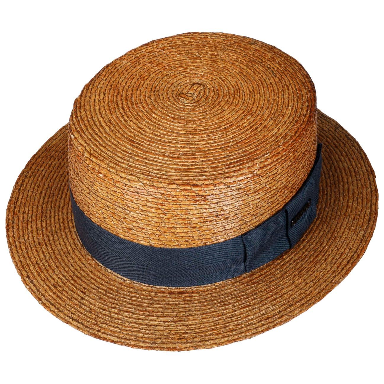 Stetson Revenco Boater Sombrero canotier Paja Banda de Tela Unisex Primavera Verano