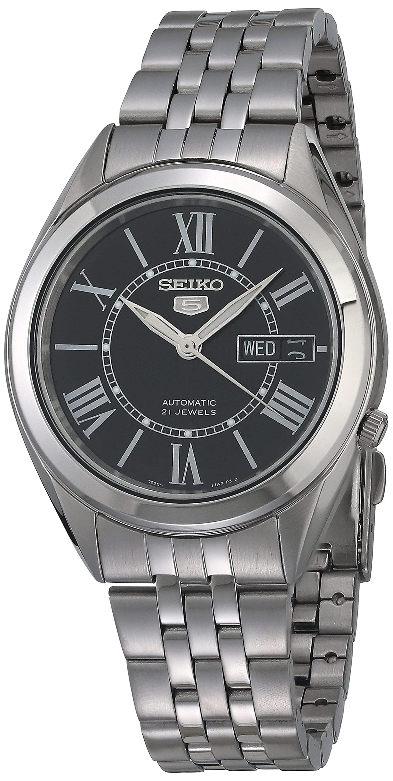 SEIKOMen's SNKL35 Stainless Steel Analog with Black Dial Watch