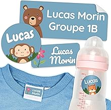 melu kids® Personalised Labels for Clothes and Objects (150 Pieces), Personalised Stickers from Daycare to School, Waterproof and Various Sizes - Blue