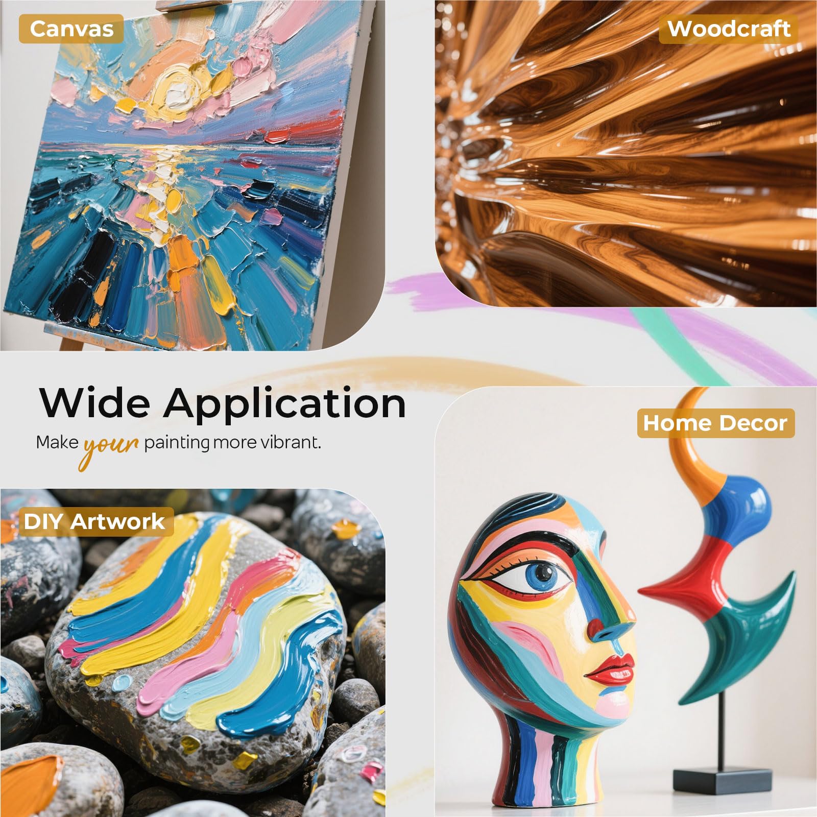 Nicpro Gloss Varnish for Acrylic Painting 8.45oz, Non-Yellowing, Non-Toxic, Anti-Crazing, Clear Acrylic Varnish for Pro Artist, Hobby Painter on Canvas Artwork, Acrylics Paint, Wood, High Gloss Finish