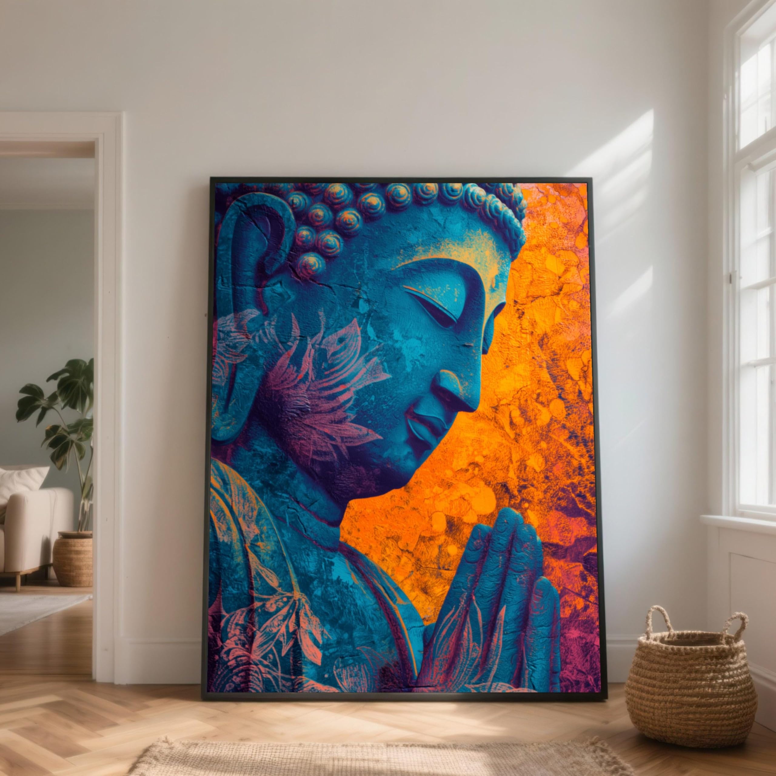 Tableau Bouddha bleu pour harmoniser les énergies de la maison - 8