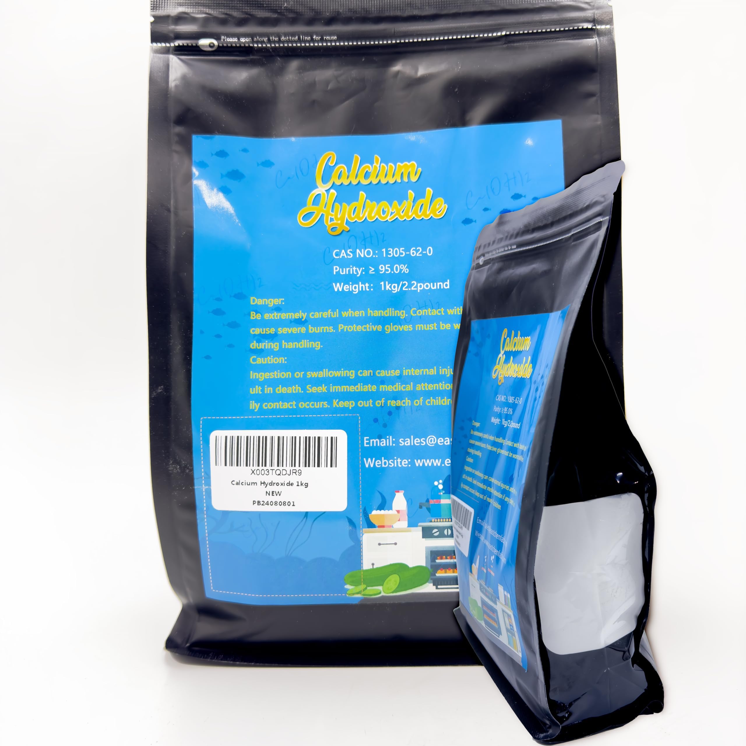 Calcium Hydroxide (Slaked Lime), 95%+ Purity(1kg/2.2pound)