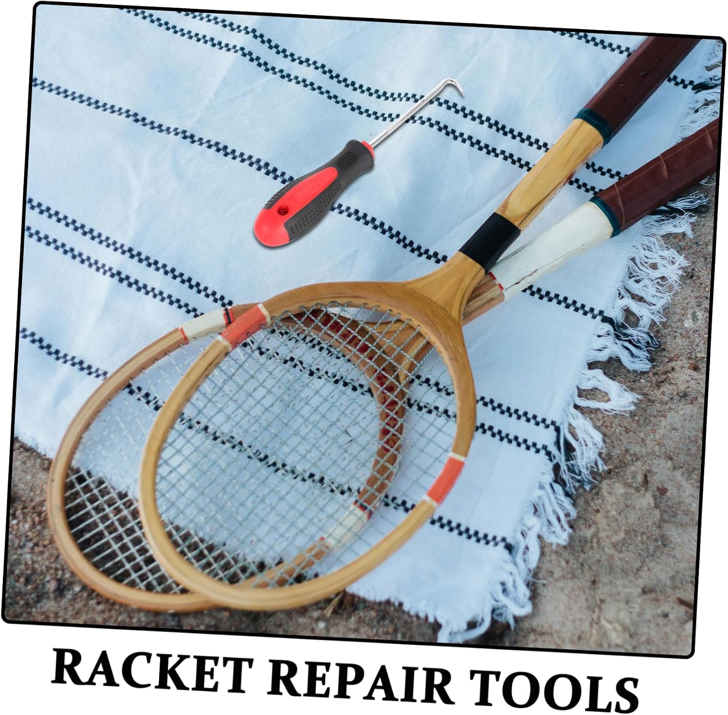 Tennis Racket Stringing Hook Tool Durable Sports Racket Fixator for Badminton Tennis Comfortable Grip for Efficient Stringing Professional Use with Versatile Compatibility
