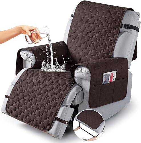 Miniatura 24 de TAOCOCO Fundas reclinables 100% impermeables, fundas de sofá reclinable con correas para las piernas, funda de sofá reclinable reversible para silla