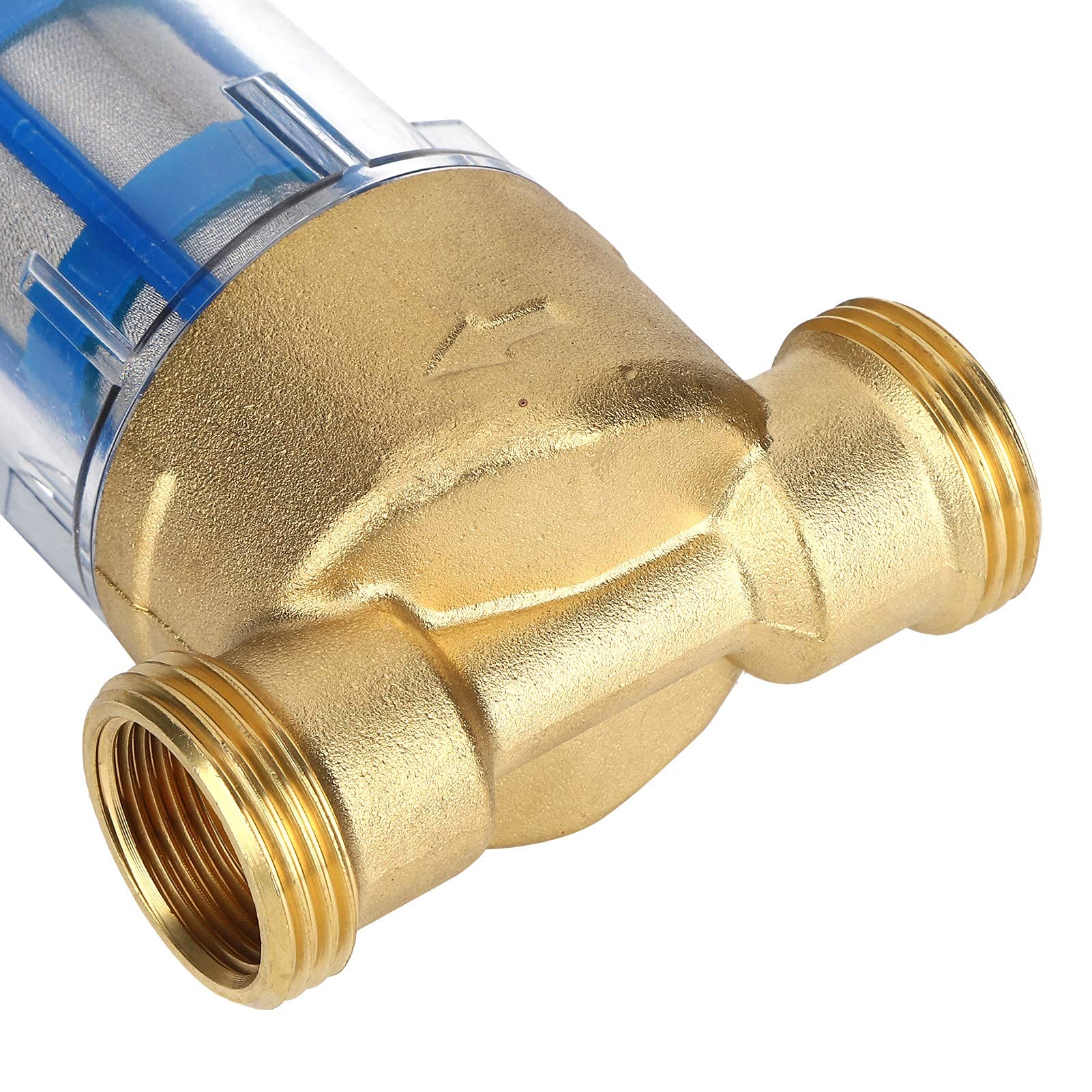 Filtro de agua prefilte de 1 pulgada, de filtro de tubería de agua para agua de pozo, filtro reutilizable para bombas G1 (1 pulgada) MNPT + G3/4 (6 puntos) FNPT