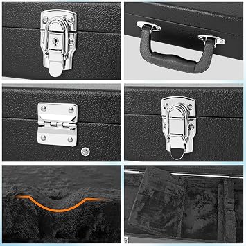 LETSROCK Electric Guitar Hard Shell Case, 39-Inch Standard Electric Guitar Hardshell Carrying Case with Lock Latch (Universal)