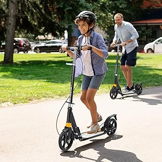 Monvelo Kick Scooter for Ages 7+ Kids,Max 100kg,Foldable Adult Scooter with 2 Big Wheels,Safe Skating,4 Adjustable Levels,...
