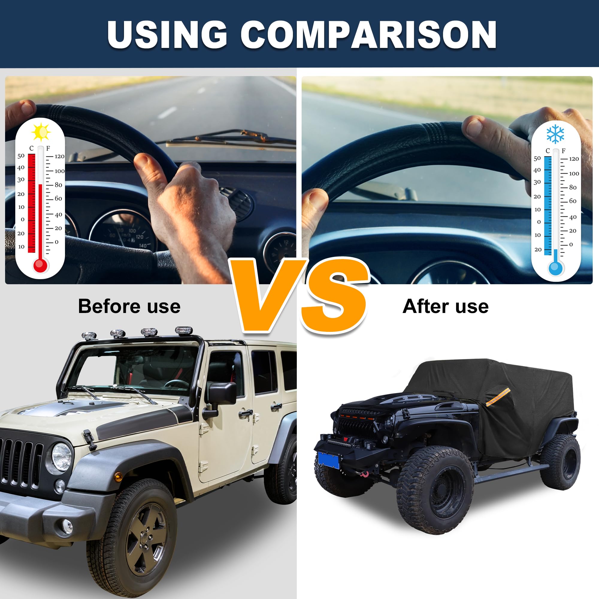 ACROPIX 210D Black Car Cover Waterproof All Weather Half Exterior Cover Rain Hail Sun Protector Car Cover Fit — view 4