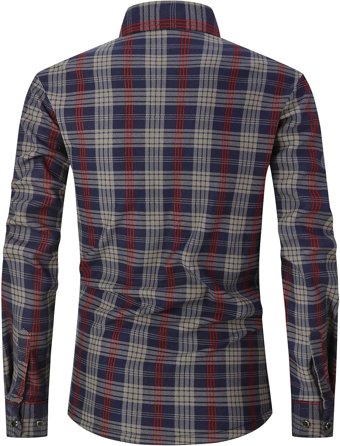 Askdeer Men's Plaid Shirts Jacket Fleece Flannel Shacket Long Sleeve Soft Warm Button Down Coat