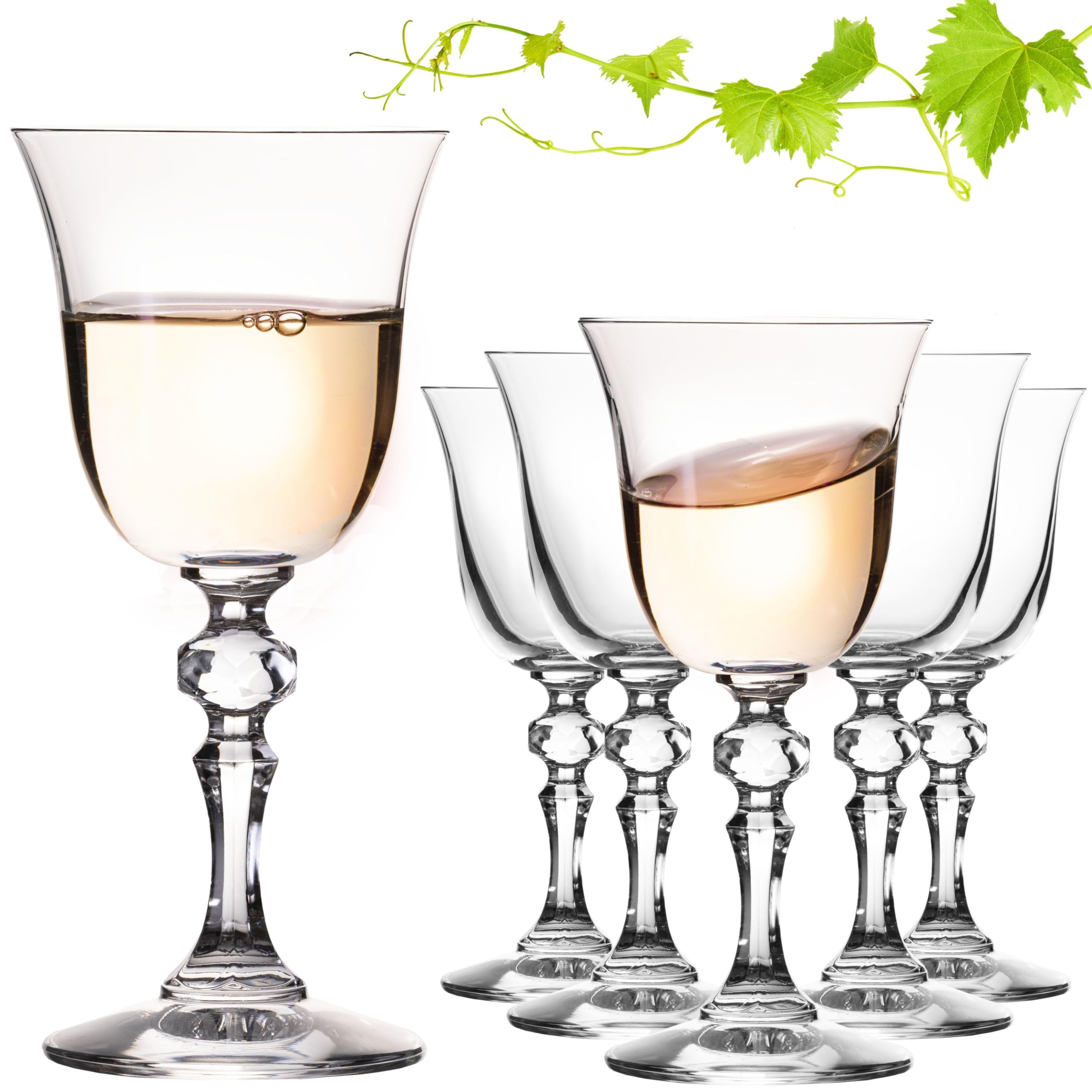 Verre à vin blanc en verre cristallin IMPERIAL : service de table style vintage