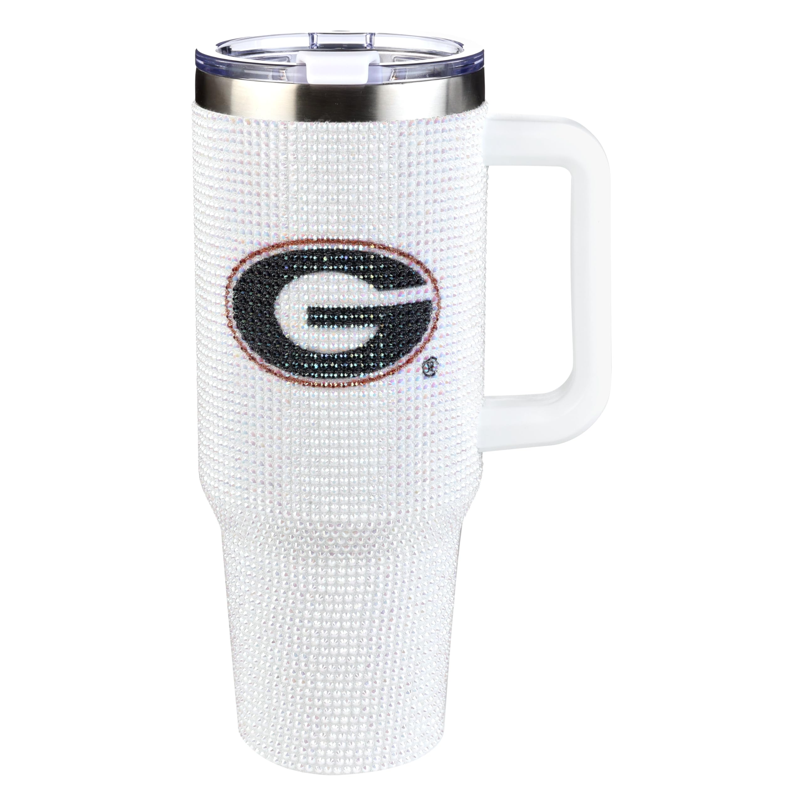 The Memory Company Officially Licensed 40oz White Bling Game Day Tumbler, University of Georgia